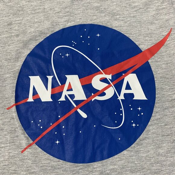 NASA Logo Women's T Shirt Size Medium Gray Blue Short Sleeve Top Pullover - Picture 3 of 7